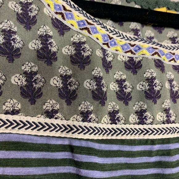 Anthropologie Little Yellow Button Mix Pattern Top - Picture 5 of 9